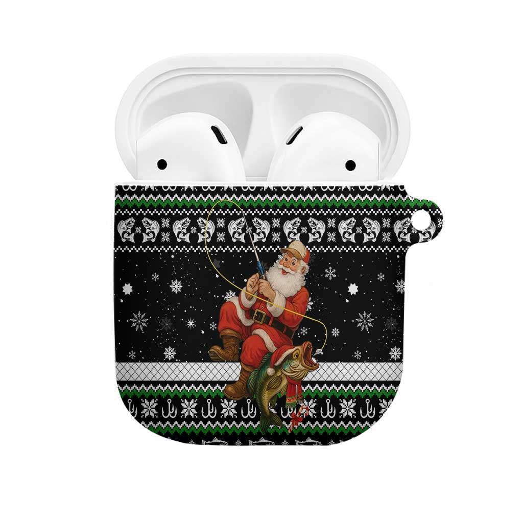 Santa Claus Fishing Christmas AirPods Case Xmas Holiday Patterns - Wonder Print Shop