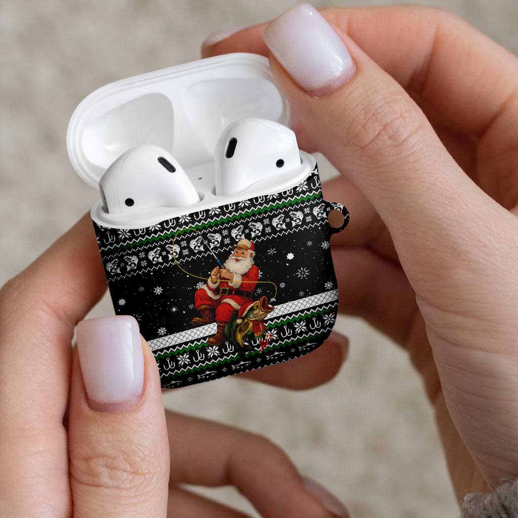 Santa Claus Fishing Christmas AirPods Case Xmas Holiday Patterns - Wonder Print Shop