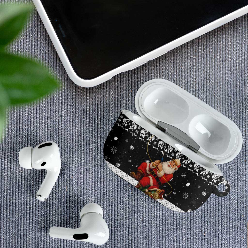 Santa Claus Fishing Christmas AirPods Case Xmas Holiday Patterns - Wonder Print Shop