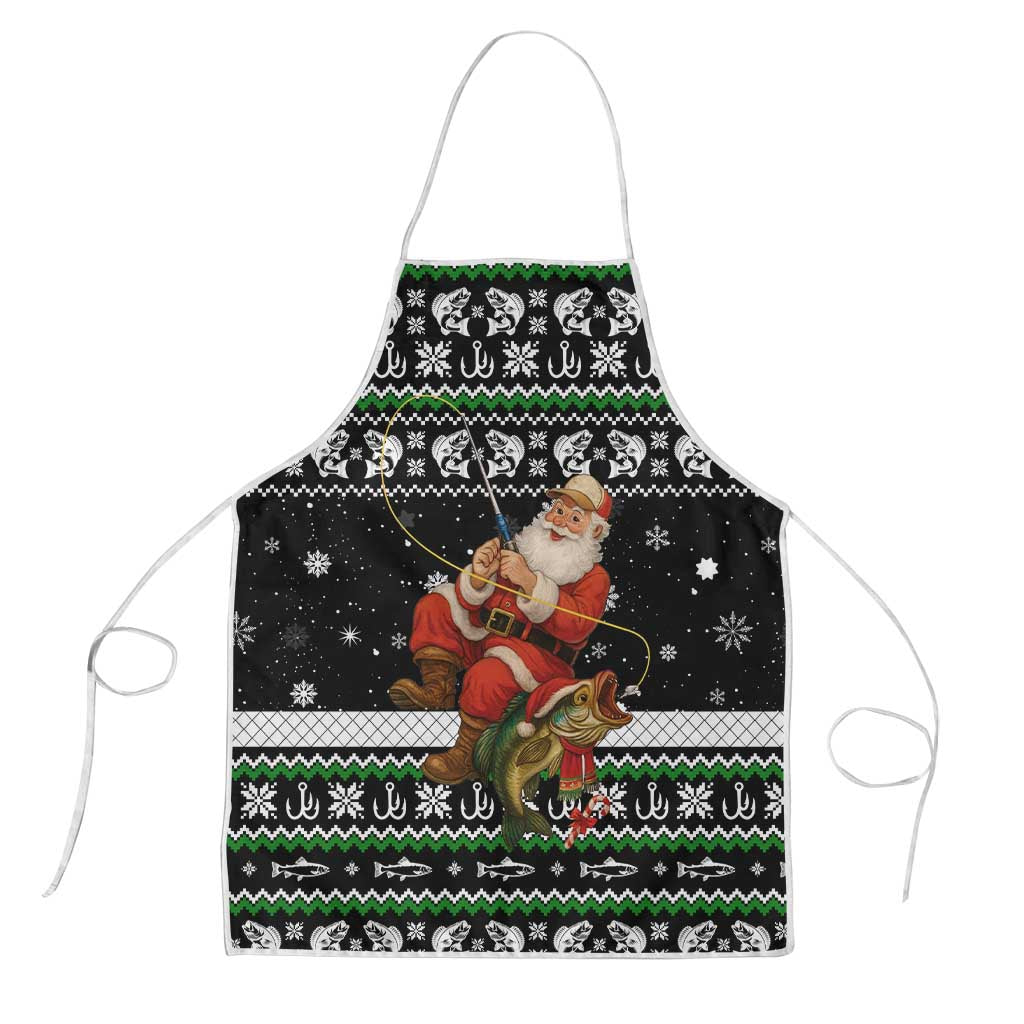 Santa Claus Fishing Christmas Apron Xmas Holiday Patterns - Wonder Print Shop