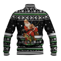 Santa Claus Fishing Christmas Baseball Jacket Xmas Holiday Patterns - Wonder Print Shop