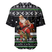 Santa Claus Fishing Christmas Baseball Jersey Xmas Holiday Patterns - Wonder Print Shop