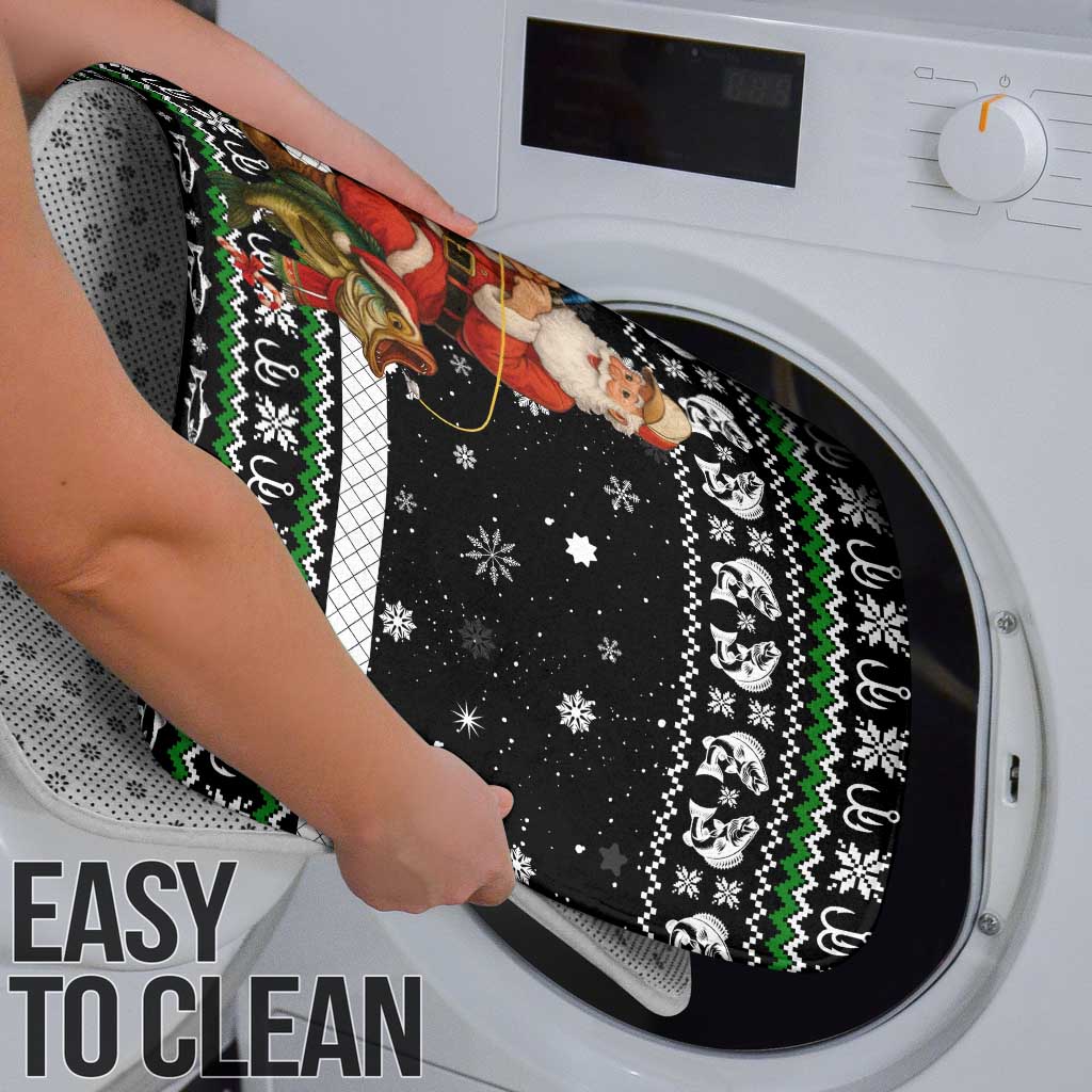 Santa Claus Fishing Christmas Bathroom Set Xmas Holiday Patterns - Wonder Print Shop
