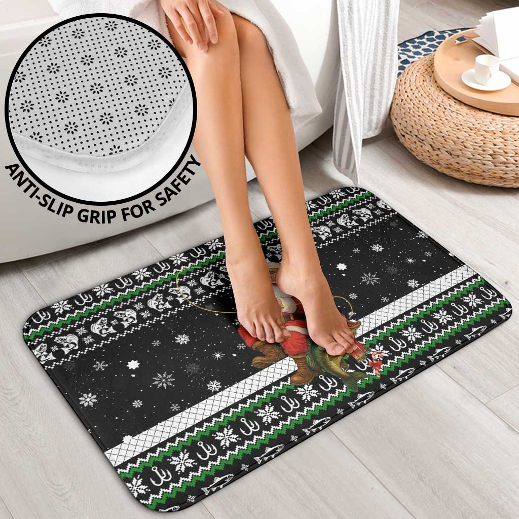 Santa Claus Fishing Christmas Bathroom Set Xmas Holiday Patterns - Wonder Print Shop