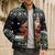 Santa Claus Fishing Christmas Bomber Puffer Jacket Xmas Holiday Patterns - Wonder Print Shop
