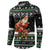 Santa Claus Fishing Christmas Button Sweatshirt Xmas Holiday Patterns - Wonder Print Shop
