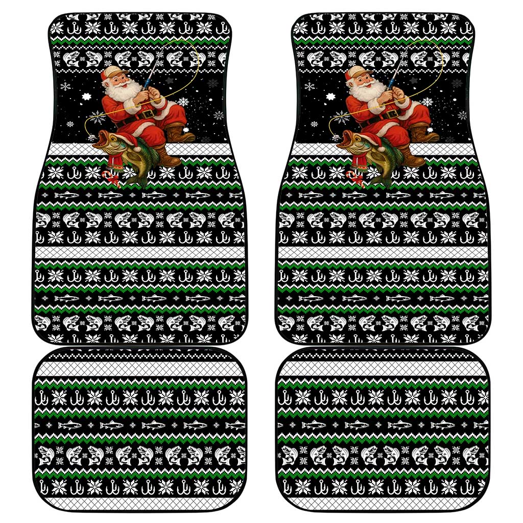 Santa Claus Fishing Christmas Car Mats Xmas Holiday Patterns - Wonder Print Shop