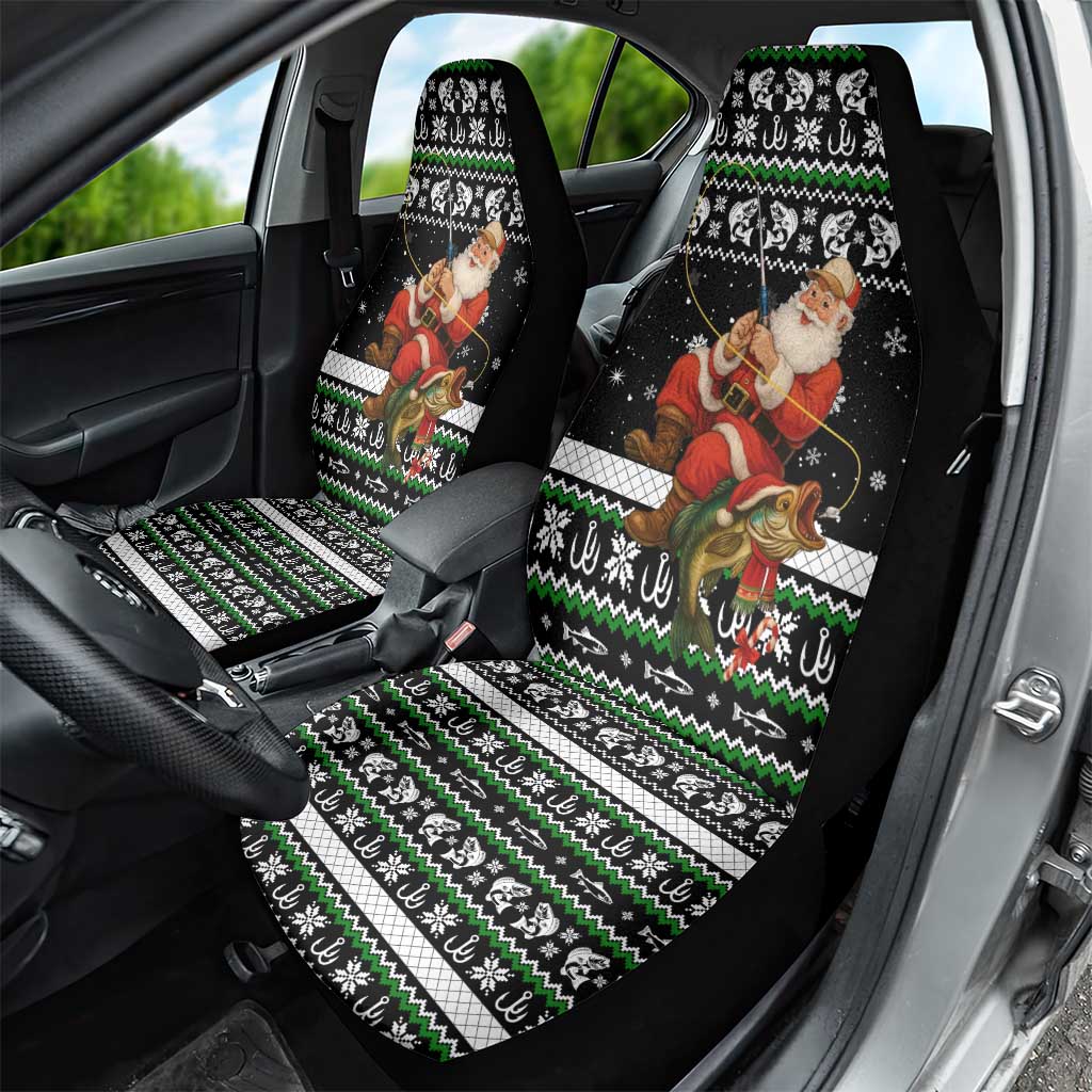 Santa Claus Fishing Christmas Car Seat Cover Xmas Holiday Patterns - Wonder Print Shop
