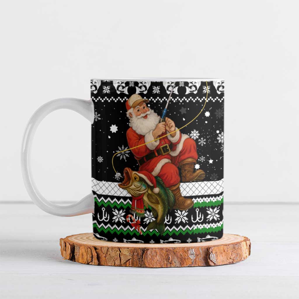 Santa Claus Fishing Christmas Ceramic Mug Xmas Holiday Patterns - Wonder Print Shop