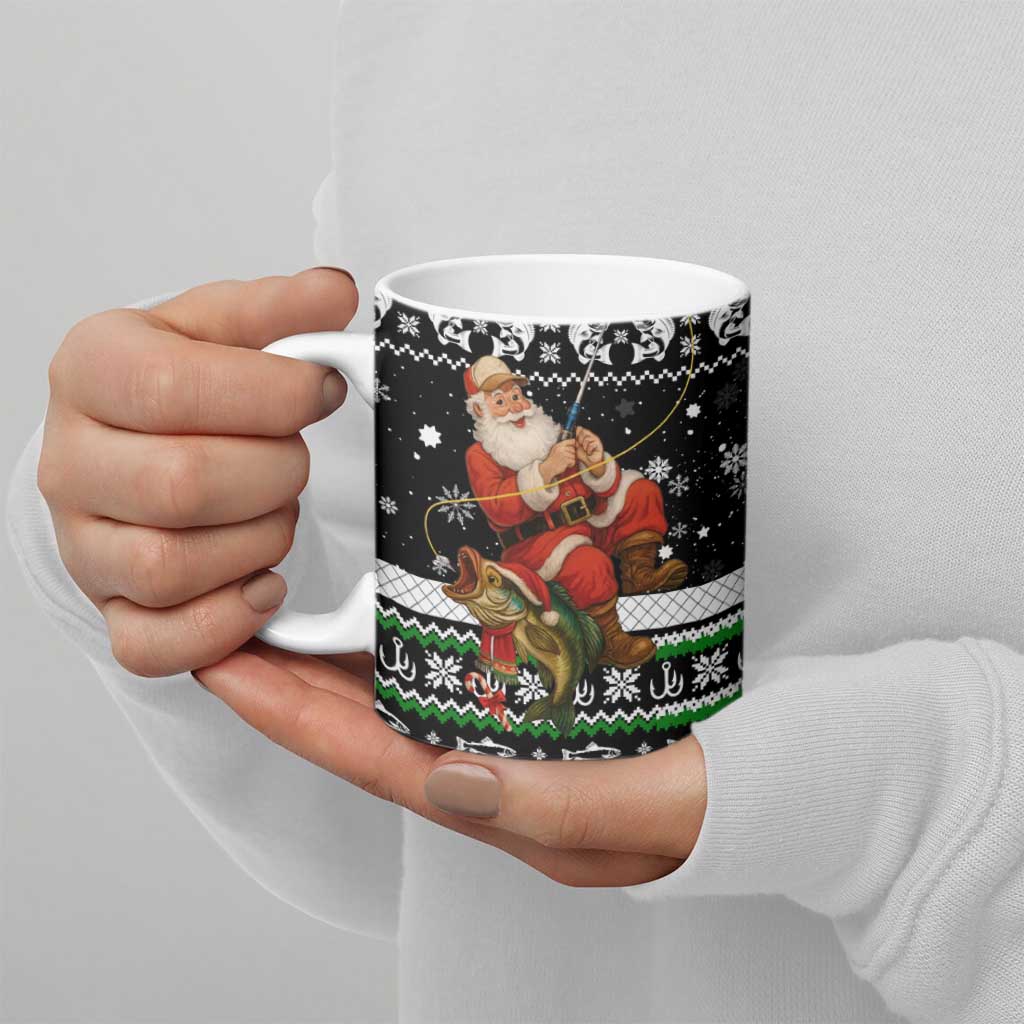 Santa Claus Fishing Christmas Ceramic Mug Xmas Holiday Patterns - Wonder Print Shop