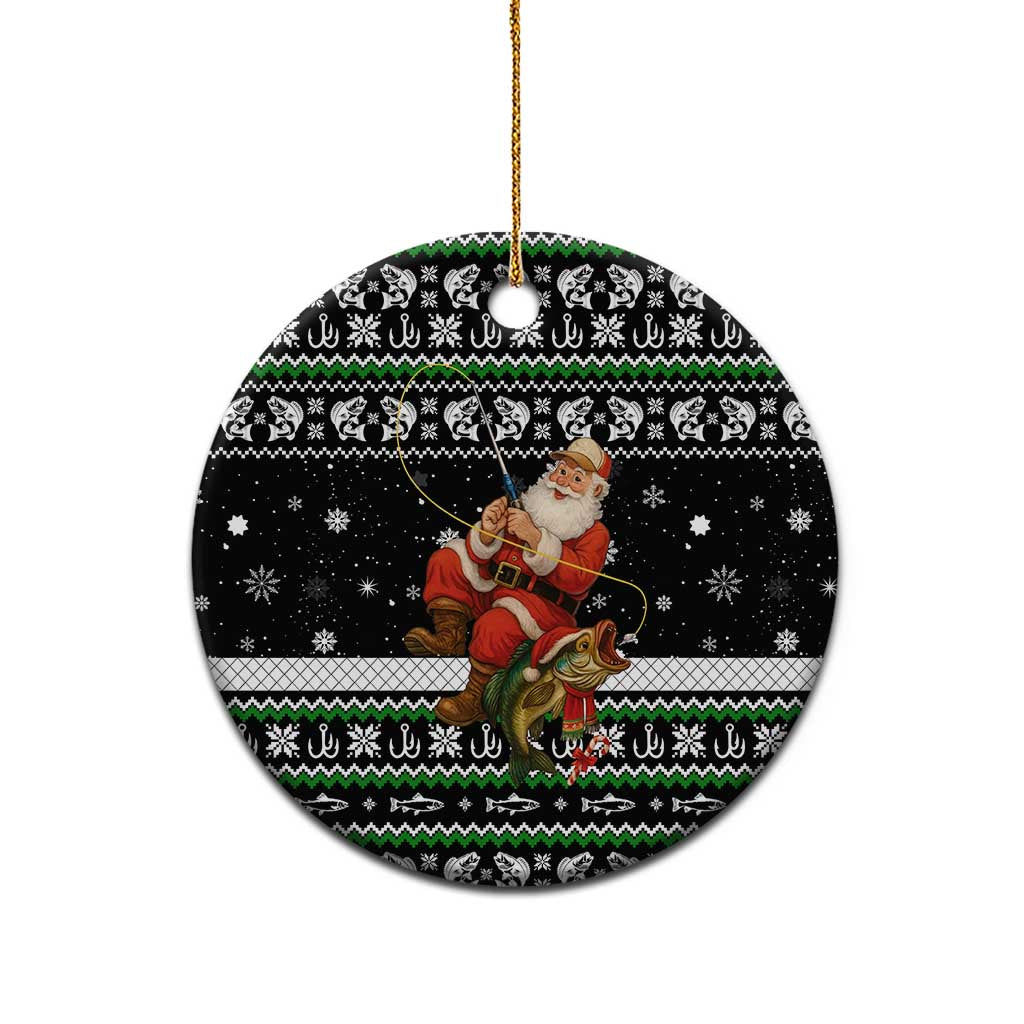 Santa Claus Fishing Christmas Ceramic Ornament Xmas Holiday Patterns - Wonder Print Shop