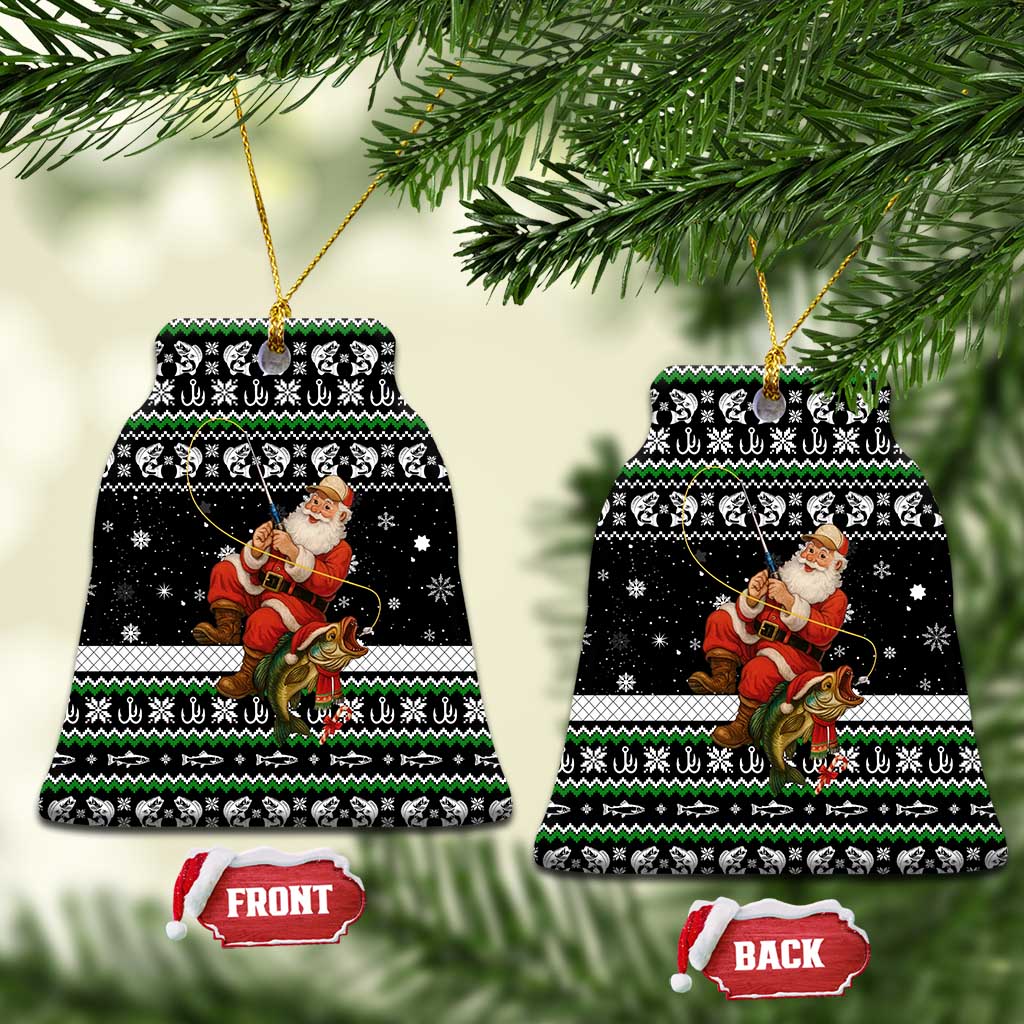 Santa Claus Fishing Christmas Ceramic Ornament Xmas Holiday Patterns - Wonder Print Shop