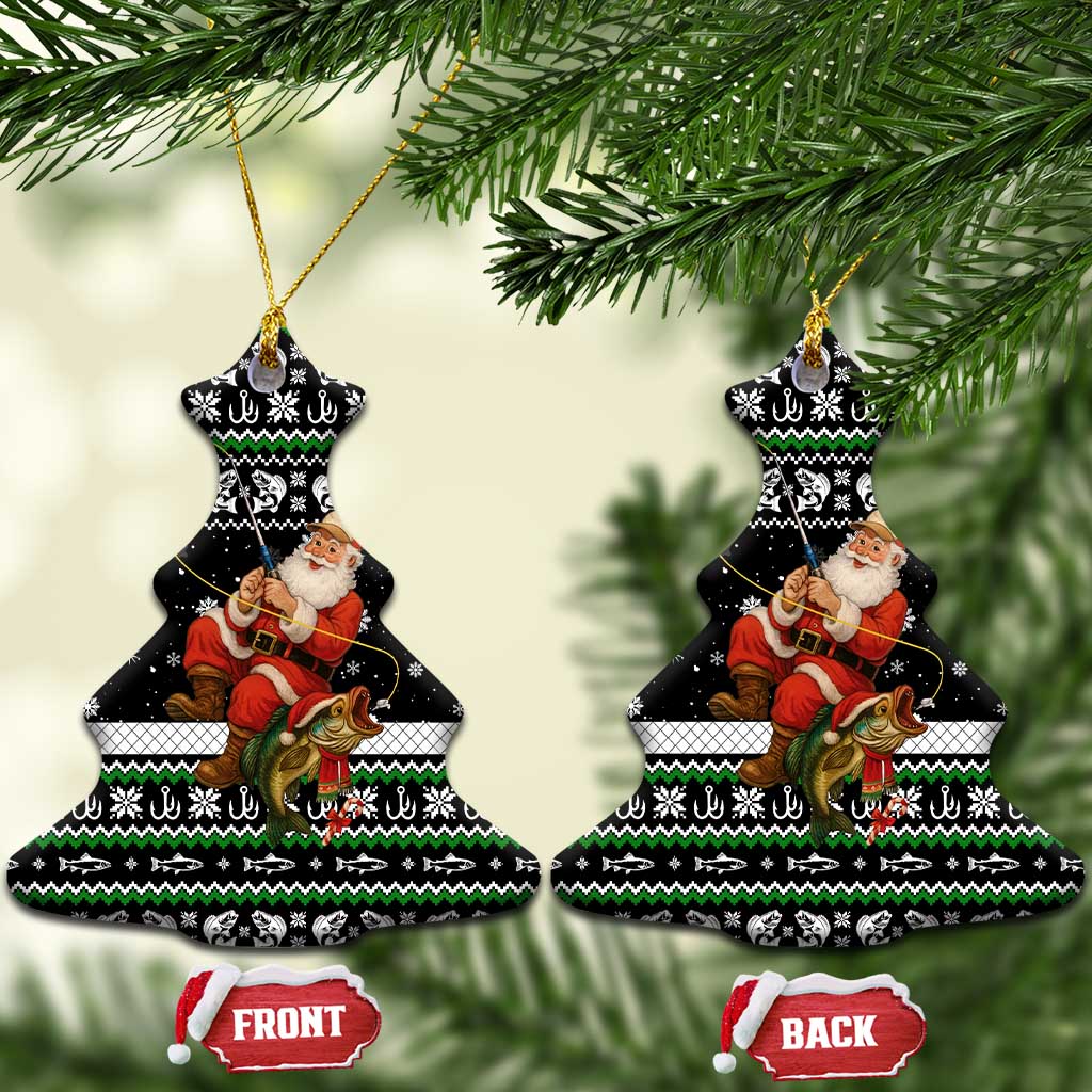 Santa Claus Fishing Christmas Ceramic Ornament Xmas Holiday Patterns - Wonder Print Shop