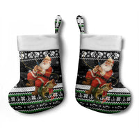 Santa Claus Fishing Christmas Stocking Xmas Holiday Patterns - Wonder Print Shop