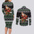 Santa Claus Fishing Christmas Couples Matching Long Sleeve Bodycon Dress and Long Sleeve Button Shirt Xmas Holiday Patterns - Wonder Print Shop