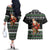 Santa Claus Fishing Christmas Couples Matching Off The Shoulder Long Sleeve Dress and Hawaiian Shirt Xmas Holiday Patterns - Wonder Print Shop