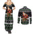 Santa Claus Fishing Christmas Couples Matching Summer Maxi Dress and Long Sleeve Button Shirt Xmas Holiday Patterns - Wonder Print Shop