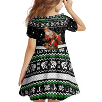 Santa Claus Fishing Christmas Family Matching Long Sleeve Bodycon Dress and Hawaiian Shirt Xmas Holiday Patterns - Wonder Print Shop
