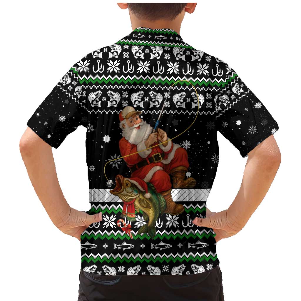 Santa Claus Fishing Christmas Family Matching Mermaid Dress and Hawaiian Shirt Xmas Holiday Patterns - Wonder Print Shop