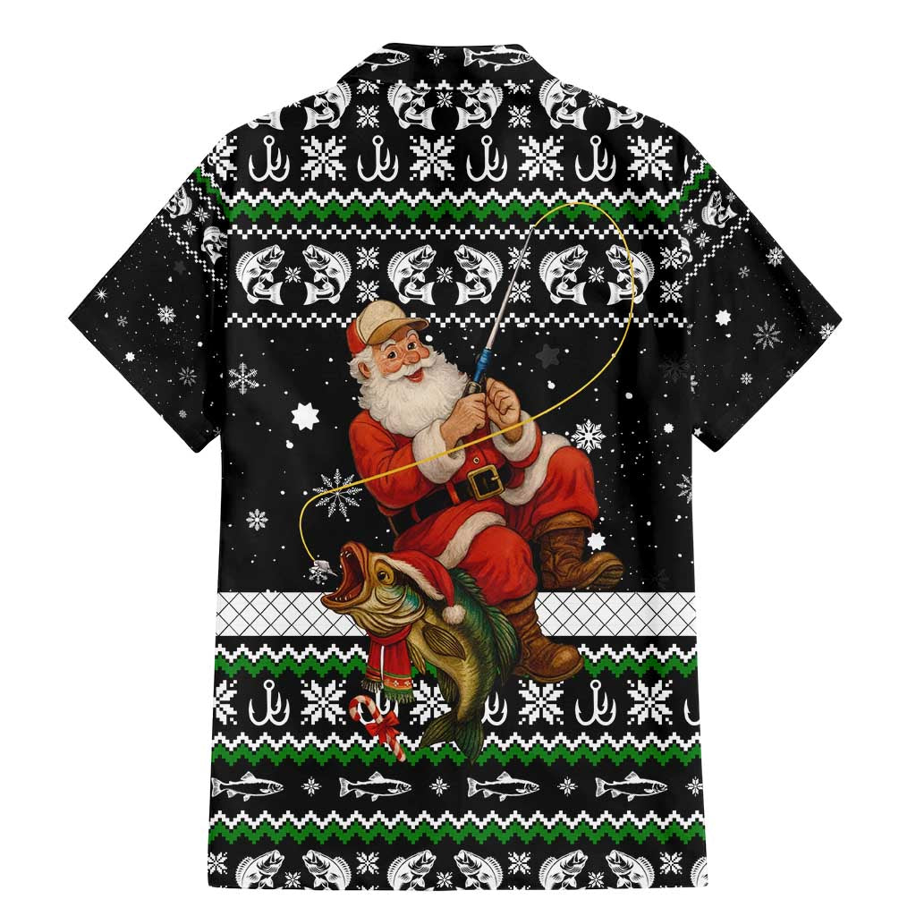 Santa Claus Fishing Christmas Family Matching Mermaid Dress and Hawaiian Shirt Xmas Holiday Patterns - Wonder Print Shop