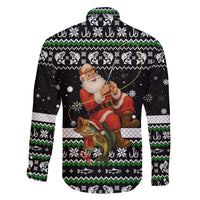 Santa Claus Fishing Christmas Family Matching Mermaid Dress and Hawaiian Shirt Xmas Holiday Patterns - Wonder Print Shop