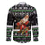 Santa Claus Fishing Christmas Family Matching Off The Shoulder Long Sleeve Dress and Hawaiian Shirt Xmas Holiday Patterns - Wonder Print Shop