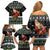 Santa Claus Fishing Christmas Family Matching Off Shoulder Short Dress and Hawaiian Shirt Xmas Holiday Patterns - Wonder Print Shop