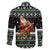 Santa Claus Fishing Christmas Family Matching Off Shoulder Short Dress and Hawaiian Shirt Xmas Holiday Patterns - Wonder Print Shop