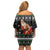 Santa Claus Fishing Christmas Family Matching Off Shoulder Short Dress and Hawaiian Shirt Xmas Holiday Patterns - Wonder Print Shop