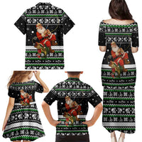 Santa Claus Fishing Christmas Family Matching Puletasi and Hawaiian Shirt Xmas Holiday Patterns - Wonder Print Shop
