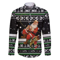 Santa Claus Fishing Christmas Family Matching Puletasi and Hawaiian Shirt Xmas Holiday Patterns - Wonder Print Shop