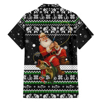Santa Claus Fishing Christmas Family Matching Short Sleeve Bodycon Dress and Hawaiian Shirt Xmas Holiday Patterns - Wonder Print Shop
