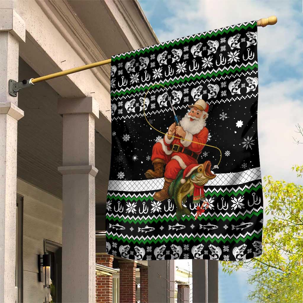 Santa Claus Fishing Christmas Garden Flag Xmas Holiday Patterns - Wonder Print Shop