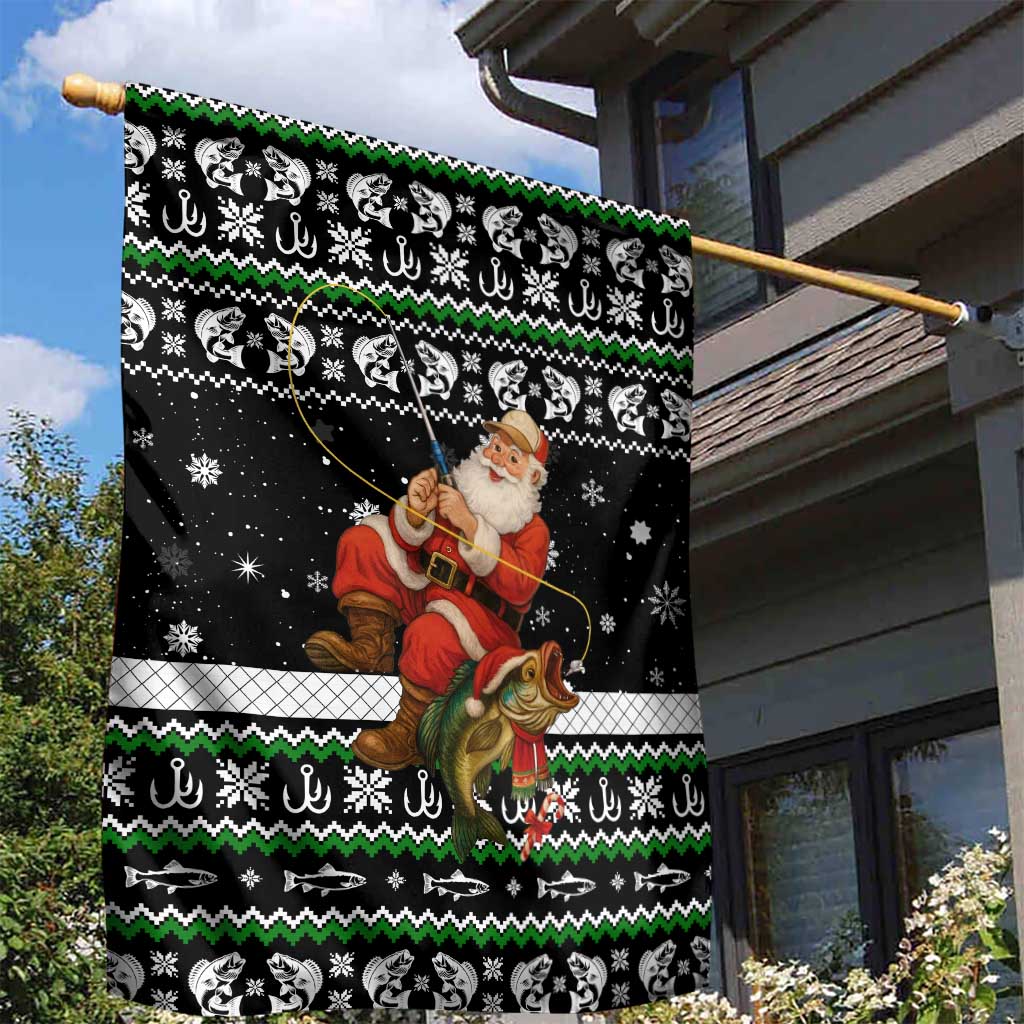 Santa Claus Fishing Christmas Garden Flag Xmas Holiday Patterns - Wonder Print Shop