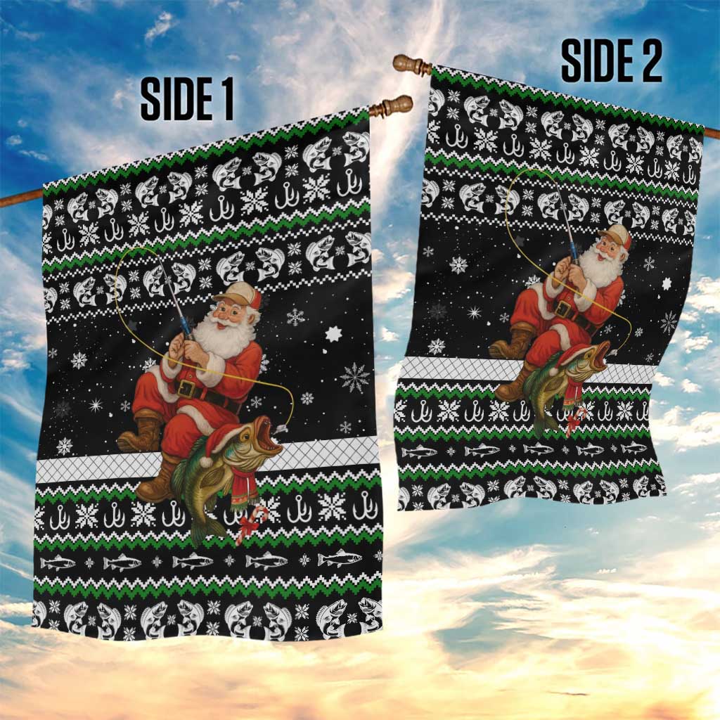 Santa Claus Fishing Christmas Garden Flag Xmas Holiday Patterns - Wonder Print Shop