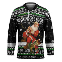 Santa Claus Fishing Christmas Hockey Jersey Xmas Holiday Patterns - Wonder Print Shop