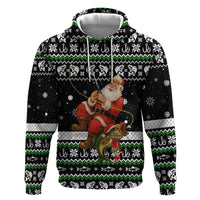 Santa Claus Fishing Christmas Hoodie Xmas Holiday Patterns - Wonder Print Shop