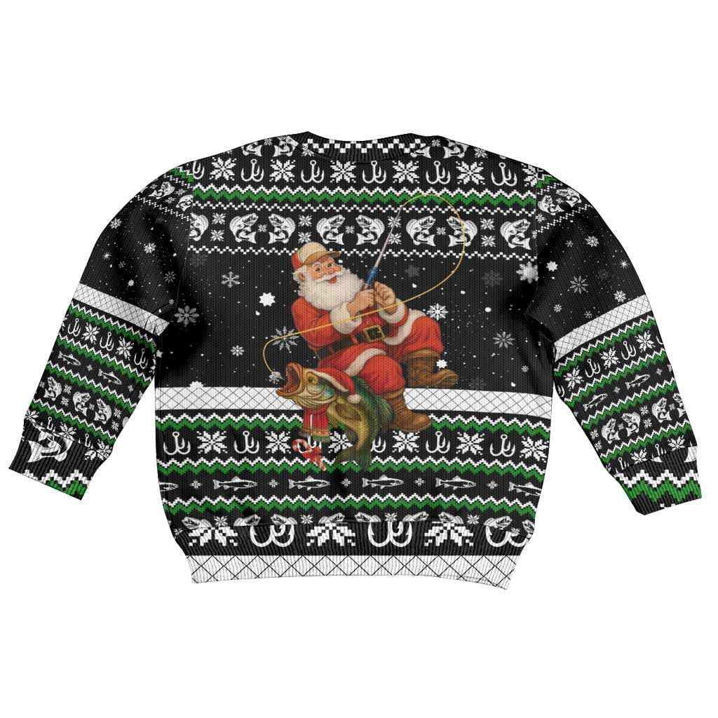 Santa Claus Fishing Christmas Kid Ugly Christmas Sweater Xmas Holiday Patterns - Wonder Print Shop