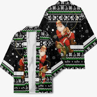 Santa Claus Fishing Christmas Kimono Xmas Holiday Patterns - Wonder Print Shop