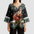 Santa Claus Fishing Christmas Kimono Sleeve Blouse Xmas Holiday Patterns - Wonder Print Shop