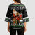 Santa Claus Fishing Christmas Kimono Sleeve Blouse Xmas Holiday Patterns - Wonder Print Shop