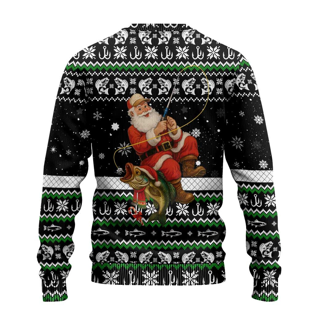 Santa Claus Fishing Christmas Ugly Christmas Sweater Xmas Holiday Patterns - Wonder Print Shop
