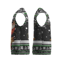 Santa Claus Fishing Christmas Knitted V-Neck Vest Xmas Holiday Patterns - Wonder Print Shop