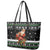 Santa Claus Fishing Christmas Leather Tote Bag Xmas Holiday Patterns - Wonder Print Shop