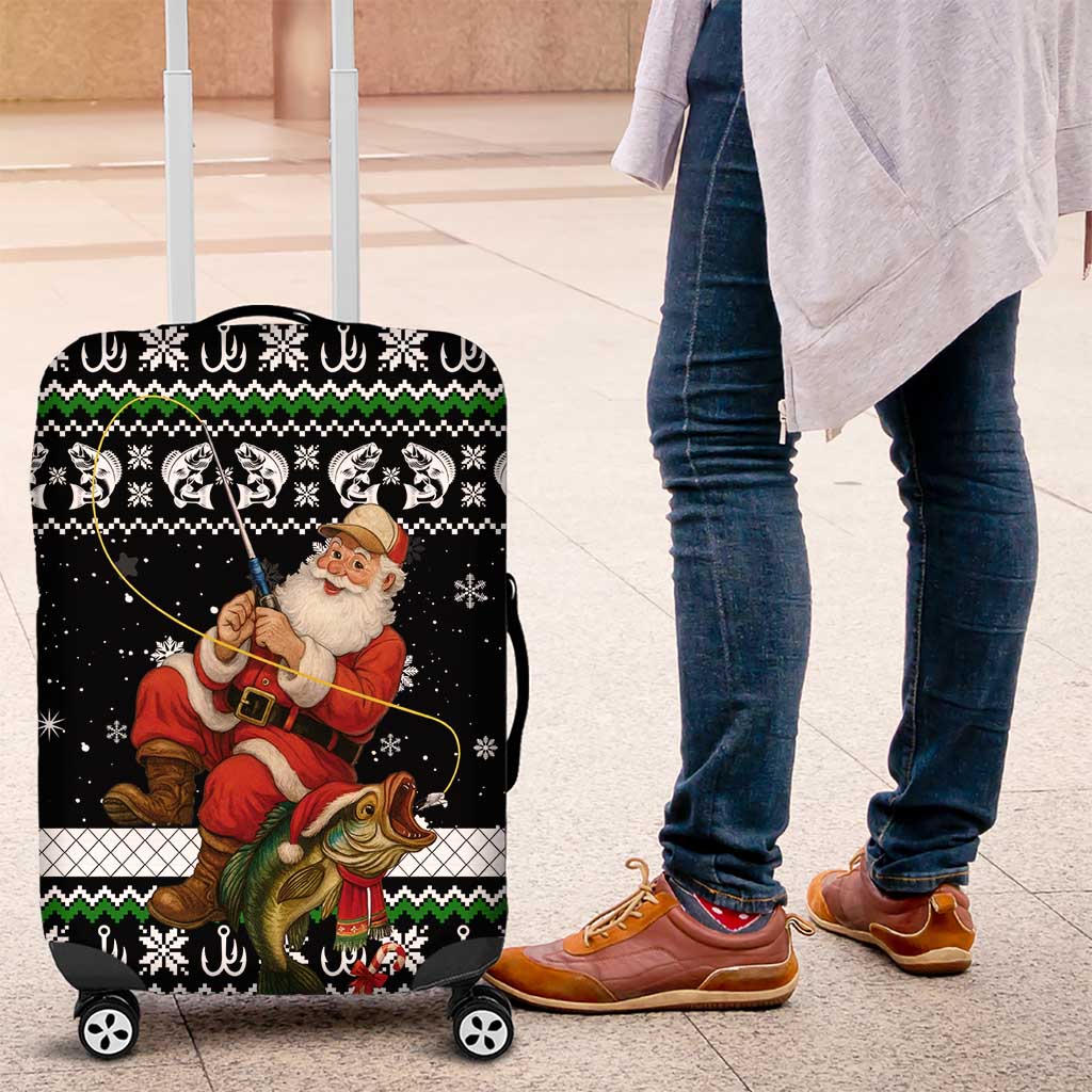 Santa Claus Fishing Christmas Luggage Cover Xmas Holiday Patterns - Wonder Print Shop