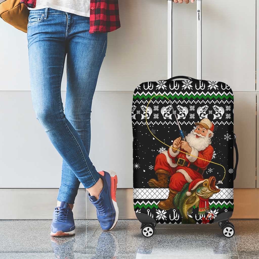 Santa Claus Fishing Christmas Luggage Cover Xmas Holiday Patterns - Wonder Print Shop