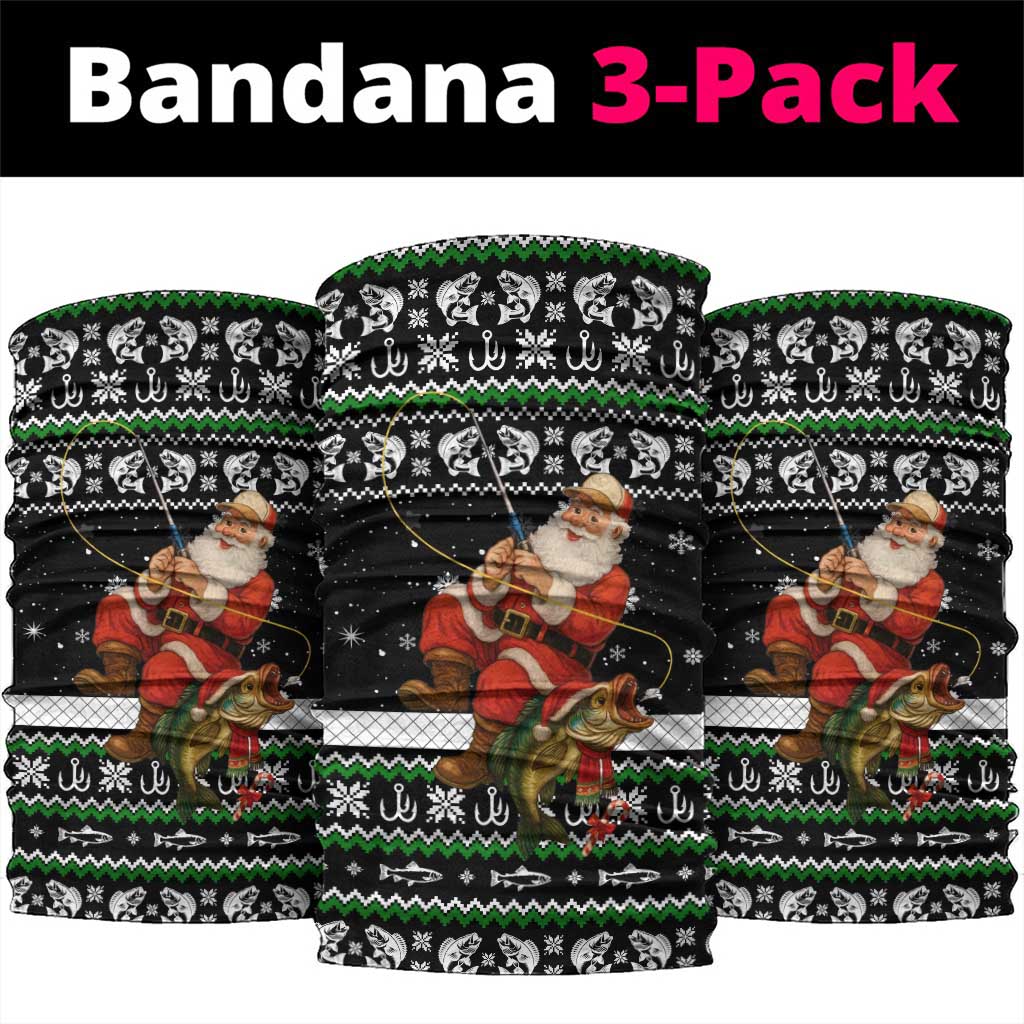 Santa Claus Fishing Christmas Neck Gaiter Xmas Holiday Patterns - Wonder Print Shop