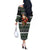 Santa Claus Fishing Christmas Off The Shoulder Long Sleeve Dress Xmas Holiday Patterns - Wonder Print Shop