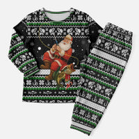 Santa Claus Fishing Christmas Pajama Set Xmas Holiday Patterns - Wonder Print Shop