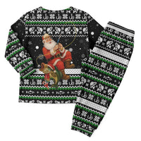 Santa Claus Fishing Christmas Pajama Set Xmas Holiday Patterns - Wonder Print Shop